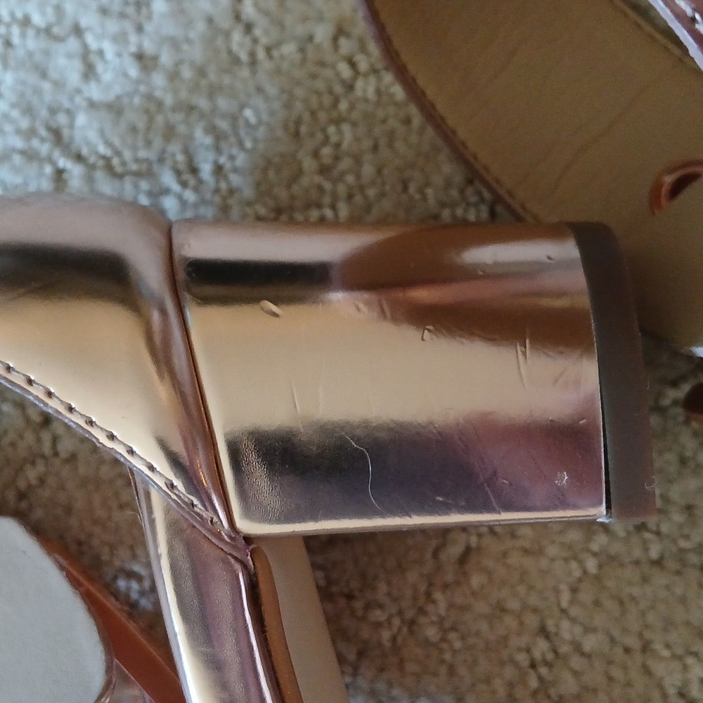 Michael Kors copper metallic buckle chunky heels 6.5 - Picture 11 of 11